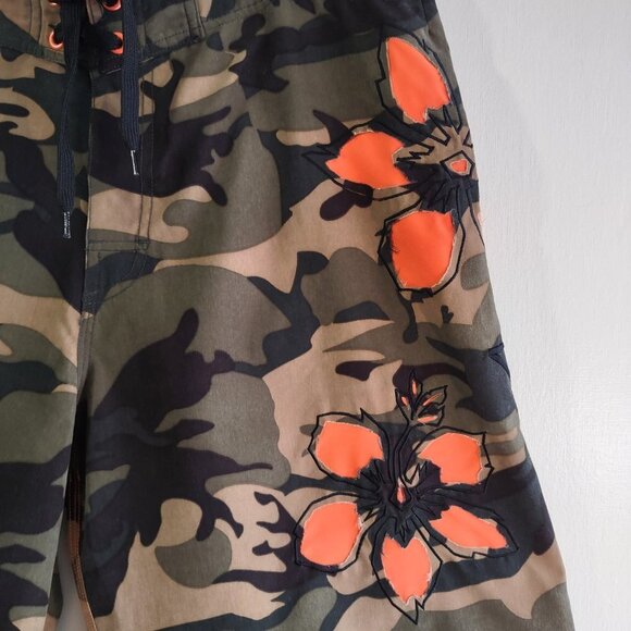 Gecko Hawaii Camo Beach Cargo Shorts  Swim Surf Trunks    Size 36 - Picture 6 of 11